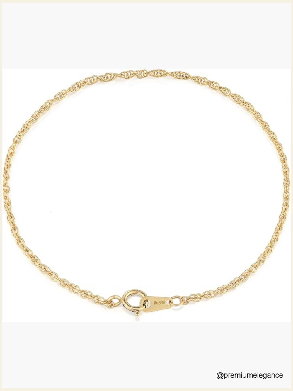 Dainty 14K Gold Rope Bracelet Hypoallergenic Non-Tarnish Minimalist Layering